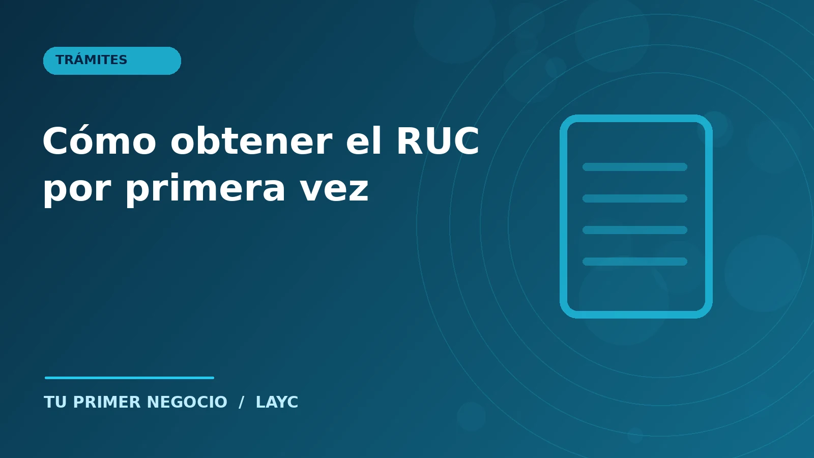 Cómo obtener el RUC por primera vez