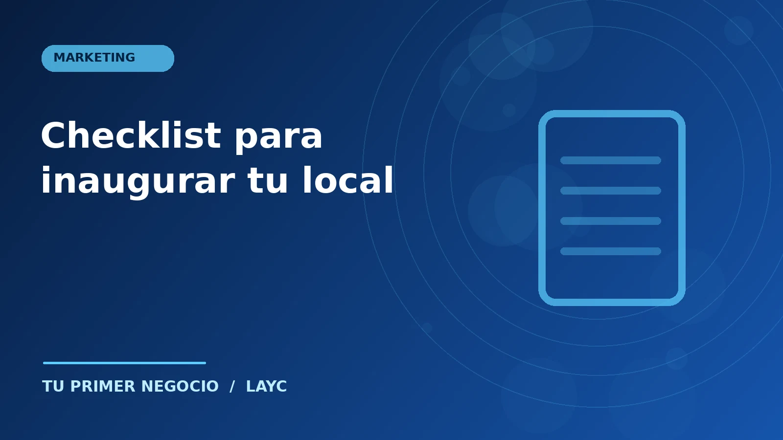 Checklist para inaugurar tu local